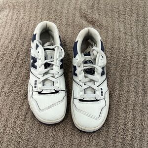 New Balance White and Blue 550 Shoes